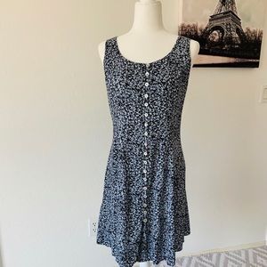 Basic Editions summer blue and white summer  dress